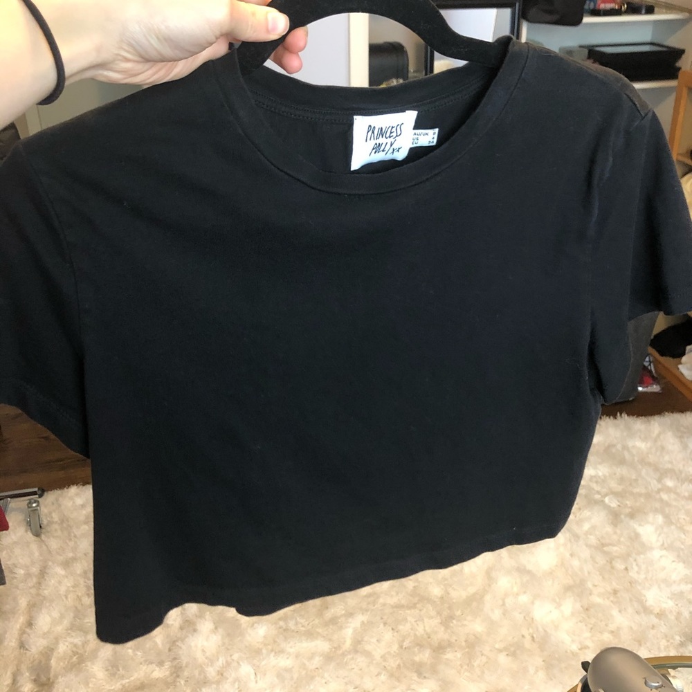 Black cropped Princess Polly Tee